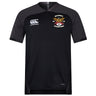 The Atlanta Old White Rugby Champs Vapodri Evader Jersey by EMB Canterbury is a black short-sleeve jersey with the white Canterbury logo, a "National Champions 2023" emblem, and VapoDri tech for comfort.