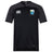 The Las Colinas Rugby Vapodri Evader Jersey by EMB Canterbury is a black short-sleeve rugby top with moisture-wicking fabric, embroidered Canterbury logo on the right chest, and Las Cebras RFC crest on the left.