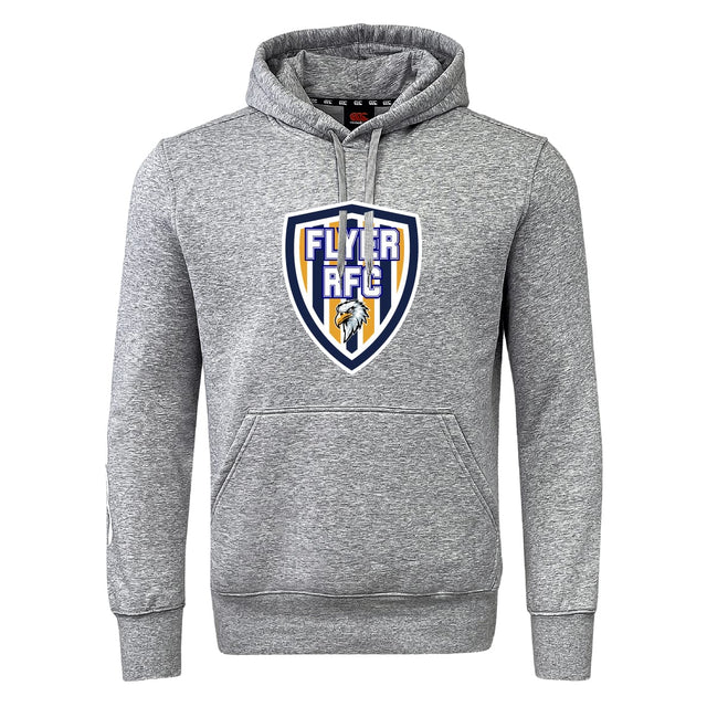 The Franklin County High School Rugby Club Hoodie by WRS Canterbury features a front pocket and bold shield logo—perfect for rugby fans.