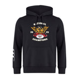 The Atlanta Old White Rugby Champs Club Hoodie by WRS Canterbury features a "NATIONAL CHAMPIONS 2025 OWRFC 1974" front graphic, stylized eagle and wings, and three white stripes on the left sleeve—perfect for your rugby club.