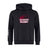 The Guilford College Club Hoodie by WRS Canterbury features a maroon rugby ball with "Quaker Rugby" on the chest and three white stripes on the right sleeve.