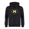 The Monarch Rugby Club Club Hoodie by WRS Canterbury features "Monarch Rugby" text, a bold "M" chest logo, front pocket, and white stripe on the left sleeve—perfect for showing your rugby pride.