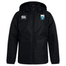 The Las Colinas Rugby Club Vaposhield Stadium Jacket by EMB Canterbury features a black hood, zip front, padded insulation, Canterbury logo on the right chest, and a shield crest with star on the left.