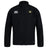 The Monarch Rugby Club Club Track Jacket by EMB Canterbury features a front zipper, the Canterbury logo on the right chest, and a yellow and black "M" badge on the left. This lightweight jacket is perfect for training or outdoor activities.