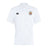 The Atlanta Old White Rugby Champs Club Dry Polo by EMB Canterbury is a plain white, short-sleeve polo with a collar, embroidered chest logos, and VapoDri technology for breathability and comfort.