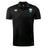 The Las Colinas Rugby Club Dry Polo by EMB Canterbury is a black short-sleeve polo with collar, featuring the Canterbury logo and a blue/white shield crest on the chest. Vapodri Technology ensures maximum breathability.