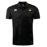 The Monarch Rugby Club Club Dry Polo by EMB Canterbury features breathable Vapodri Technology, a classic collar with button placket, the Canterbury logo on the right chest, and a gold "M" badge on the left chest.