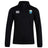 The Las Colinas Rugby Club 1/4 Zip Mid Layer Training Top by EMB Canterbury is a black long-sleeve top with the Canterbury logo on the right chest and the blue and white team crest on the left, ideal for rugby training.