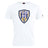 The Franklin County High School Rugby Club Plain Tee by WRS Canterbury is a white cotton blend with a large "FLYER RFC" eagle shield logo on the chest, customizable design, and a small black emblem on the left sleeve.
