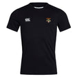 The Verona Area Rugby Club Dry Tee by EMB Canterbury is a black short-sleeve featuring the logo on the left chest and a crest on the right. Enhanced with Vapodri Technology for superior comfort, it includes zoned mesh panelling for optimized breathability.