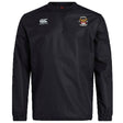 The Atlanta Old White Rugby Champs Club Vaposhield Contact Top by EMB Canterbury features a black, long-sleeve design with a white Canterbury logo, "National Champions" embroidered crest, and Vaposhield tech for superior comfort.