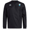 The Las Colinas Rugby Club Vaposhield Contact Top by EMB Canterbury is a black long-sleeve top with Vaposhield technology, featuring a Canterbury logo on the right chest and a shield emblem on the left.