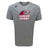 The Guilford College Tempo Vapodri T-Shirt by WRS Canterbury is a gray short-sleeve athletic tee with "Quaker Rugby" in bold maroon and white letters and a rugby ball graphic on the front.