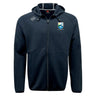 The Las Colinas Rugby Tempo Vapodri Full-Zip Hoodie by EMB Canterbury features a badge logo on the left chest, brand logo on the right shoulder, and moisture-wicking fabric to keep you comfortable and stylish during any activity.