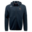 The Lincoln Wolves Tempo Vapodri Full-Zip Hoodie by EMB Canterbury features a black hood, wolf logo and "WOLVES" on the left chest, and a white Canterbury logo on the right shoulder. Its moisture-wicking fabric keeps you comfortable all day.