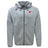 Stay comfortable all day in the Guilford College Tempo Vapodri Full-Zip Hoodie by EMB Canterbury. This light grey hoodie features a hood, drawstrings, moisture-wicking fabric, an embroidered Canterbury logo, and "Quaker Rugby" with a rugby ball.