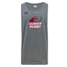 The Guilford College Tempo Vapodri Singlet by WRS Canterbury features "Quaker Rugby" and a maroon rugby ball graphic on gray, with the Canterbury logo on the left shoulder. Engineered for athletic comfort with moisture-wicking fabric.