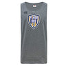 The Franklin County High School Rugby Tempo Vapodri Singlet by WRS Canterbury is a sleeveless gray athletic tank made from recycled polyester, with "FLYER RFC," a lion head on the chest, and a Canterbury logo on the upper left.