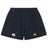 Navy Monarch Rugby Club Yokohama shorts by EMB Canterbury, featuring an elastic waistband, white Canterbury logo on the left leg, and gold/black club logo on the right—durable rugby wear perfect for play.