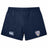 The Franklin County High School Rugby Women's Elite Woven Short by EMB Canterbury is navy blue with zippered pockets, a white Canterbury logo on the left leg, and a Flyer RFC shield logo on the right leg.