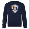 The Franklin County High School Rugby Club Crew Sweatshirt by WRS Canterbury features a large "Flyer RFC" shield with eagle on the chest and an embroidered CCC logo on the left sleeve—ultra soft for comfort and style.