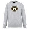 The Monarch Rugby Club Club Crew Sweatshirt by WRS Canterbury features "Monarch Rugby" text, a large black and gold "M" on the front, and an embroidered Canterbury logo on the left sleeve.