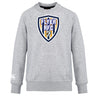 The Franklin County High School Rugby Club Crew Sweatshirt by WRS Canterbury features a large eagle crest with "FLYER RFC" on the chest, an embroidered CCC logo on the sleeve, and is made from ultra-soft fabric for maximum comfort.