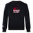 Guilford College Club Crew Sweatshirt by WRS Canterbury in black, with a maroon rugby ball and "Quaker Rugby" on the chest, ultra-soft feel, and embroidered CCC logo on the left sleeve.