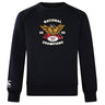 The Atlanta Old White Rugby Champs Club Crew Sweatshirt by WRS Canterbury features a "National Champions 2025 OWRFC 1874" eagle and rugby ball logo on ultra soft black fabric, offering both comfort and style.