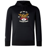 The Atlanta Old White Rugby Champs Club Lightweight Hoodie by WRS Canterbury features a colorful "National Champions 2025" and "OWRFC 1974" emblem with a stylized eagle, rugby ball, and convenient kangaroo pocket.