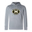 The Monarch Rugby Club Club Lightweight Hoodie by WRS Canterbury is a light gray hoodie with a kangaroo pocket, black and gold "Monarch Rugby" logo, and a large "M" on the chest in Canterbury Club style.