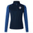 The Franklin County High School Rugby Women's Elite First Layer by EMB Canterbury features a navy and blue design, quarter-zip front, "Fever RFL" crest, and VapoDri tech for top moisture wicking—your ultimate athletic top.