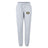 The Monarch Rugby Club Women's Leisure Sweatpant by EMB Canterbury is light grey, made from organic cotton, and features a drawstring waist, "Monarchs Rugby" logo on the left thigh, and a small Canterbury logo on the right.