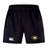 The EMB Canterbury Monarch Rugby Club Advantage Short 2.0 features an elastic waistband, white Canterbury logo on the left leg, and Monarch Rugby emblem on the right—perfect sustainable sportswear for athletes.