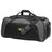 The Monarch Rugby Club Holdall Duffle Bag by EMB Canterbury is a black and gray water-repellent bag with handles, shoulder strap, and embroidered logos on the front and sides—ideal for organizing and protecting your rugby gear.