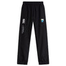 The EMB Canterbury Las Colinas Rugby Cuffed Hem Stadium Pant features an elastic waistband, cuffed hem, iconic Canterbury logo, and a blue-green shield crest on the left thigh.
