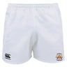 The Atlanta Old White Rugby Champs Player's Drill Short by EMB Canterbury features a "Canterbury" logo on the left leg and a "National Champions 2025" emblem on the right, perfect for rugby drills or gym sessions.