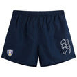 The EMB Canterbury Franklin County High School Rugby Tactic Short features an elastic waistband, a white Canterbury logo, and a "Flyer F42" patch—ideal men's gym shorts for active lifestyles.