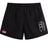 The Guilford College Tactic Short by EMB Canterbury features an elastic waistband, a large white Canterbury logo on the right leg, and a red "Quaker Rugby" logo on the left—ideal men's shorts for rugby training or gym sessions.