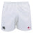 The Guilford College Advantage Rugby Shorts by Canterbury feature an EMB Canterbury logo on the left leg and a Quaker Rugby logo on the right, with moisture-wicking fabric, shown against a plain background.