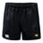 The Monarch Rugby Club Advantage Rugby Shorts by EMB Canterbury are black, feature an elastic waistband, the Canterbury logo on the left leg, and the Monash Rugby emblem on the right. Moisture-wicking for comfort and performance.