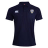 Navy blue Franklin County High School Rugby Waimak Polo by EMB Canterbury, short-sleeve with collar, featuring the Canterbury logo and "Flyer RFC" badge on the chest.