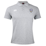 Light grey Franklin County High School Rugby Waimak Polo by EMB Canterbury, featuring the school badge on the left chest and a white Canterbury logo on the right in classic CCC Waimak style.