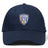 The Franklin County High School Rugby Flexfit Drill Cap by EMB Canterbury features a navy blue design with a "Flyer RFC" shield embroidered logo patch on the front center.