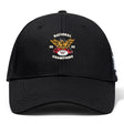The Atlanta Old White Rugby Champs Flexfit Drill Cap by EMB Canterbury features a gold eagle emblem, red ribbon, CCC logo, and “National Champions 2025”/“Owls WC” text.