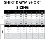 OMBAC Youth Rugby U8/U10 Junior Training Bundle by Bundle: Sizing chart for shirts and gym shorts covers chest, waist, and hip measurements (inches/cm) for youth sizes XXS to XL.