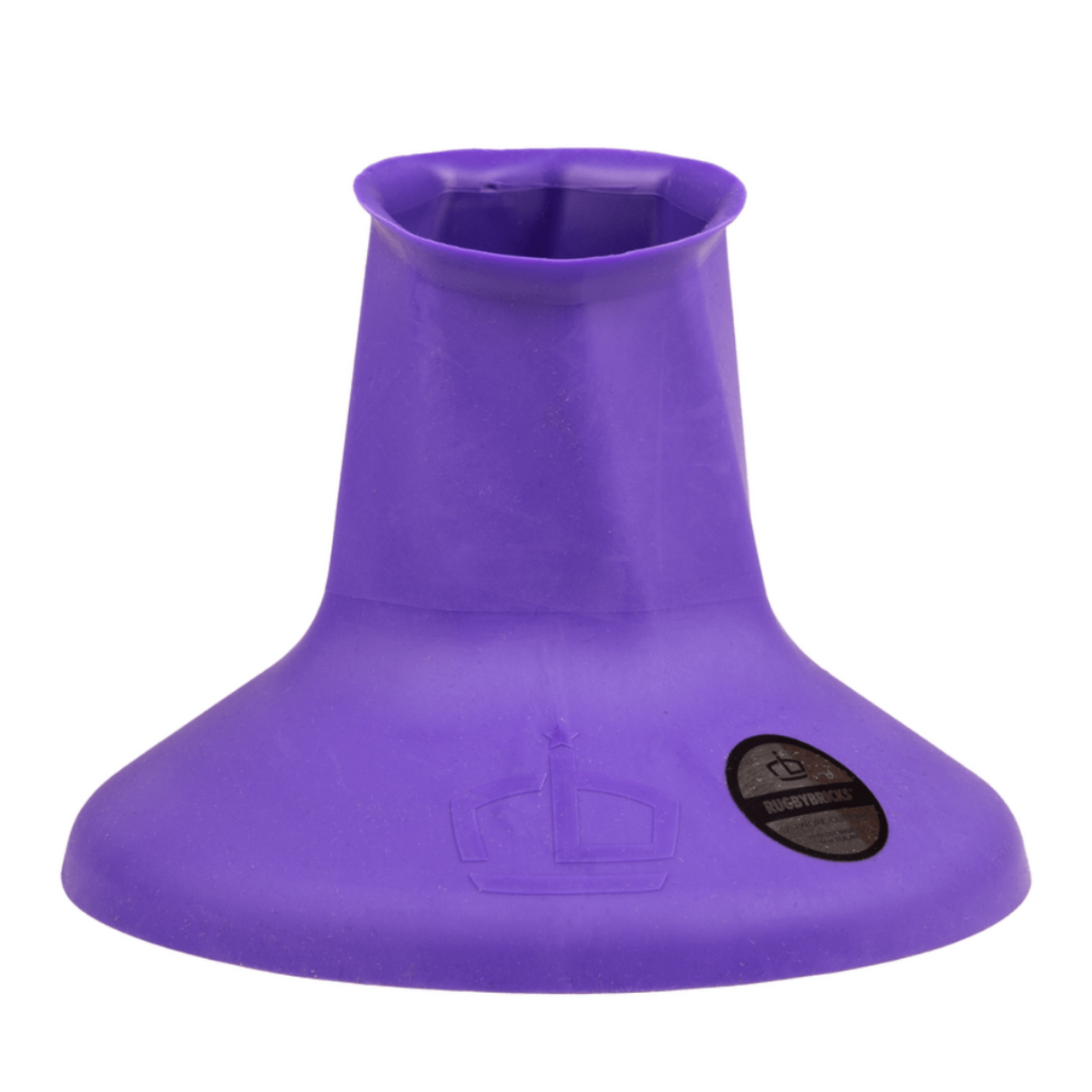 Purple vortex high cut kicking tee with Rugby Bricks logo embossed on front. 