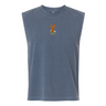 Show your USA Rugby pride with the EMB S&S Activewear Heritage Unisex Heavyweight Cotton Mid-Length Muscle Tee, featuring a blue sleeveless design and an embroidered eagle with "USARFU" text on the front center chest.