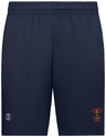 The WRS Augusta men's navy Rhode Island Rugby Club Coolcore Pocketed Gym Short with the logo on the side.