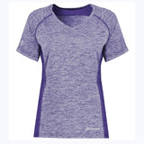 An Augusta Sportswear Electrify Coolcore Rugby Training T-shirt for women with short sleeves and a V-neck.